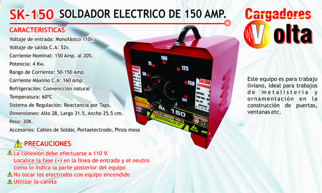 SOLDADOR ELÉCTRICO 150 AMPERIOS