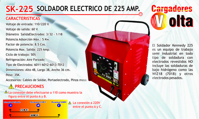 SOLDADOR ELÉCTRICO 225 AMPERIOS