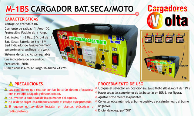 Cargador de Moto y de bat Seca