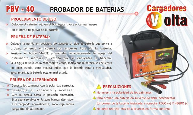 probador de baterías con selector para cada bateria