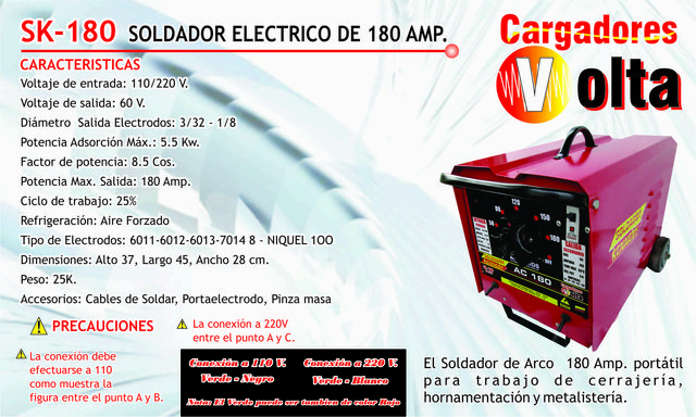 SOLDADOR ELÉCTRICO 180 AMPERIOS
